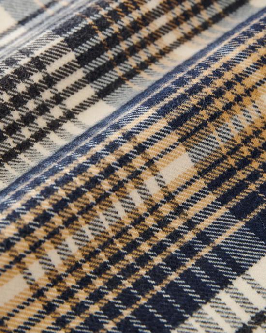  스튜디오 니콜슨 긴팔 셔츠 뷰 브러시드 체크 레귤러핏  네이비/오트밀 - STUDIO NICHOLSON