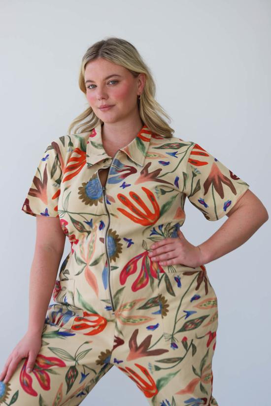  노블 점프수트 유틸리티 수트 로라 버크 프린트 - NOBLE