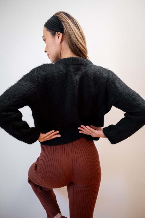  마리아 스탠리 가디건 브러시드 카디 느와르 - MARIA STANLEY