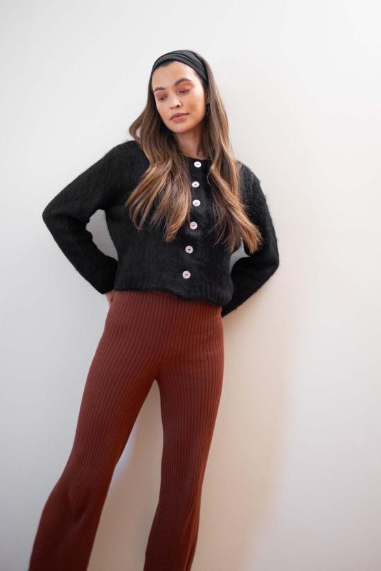  마리아 스탠리 가디건 브러시드 카디 느와르 - MARIA STANLEY