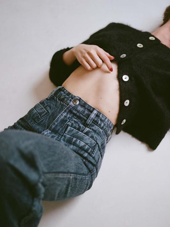  마리아 스탠리 가디건 브러시드 카디 느와르 - MARIA STANLEY