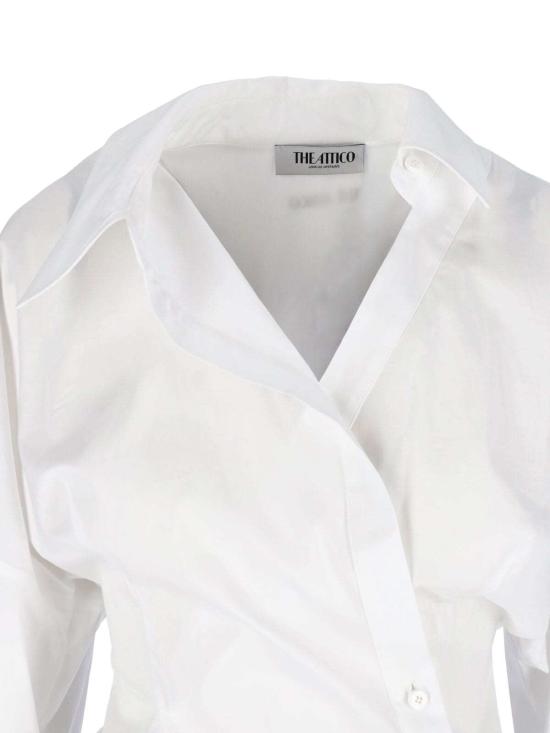  디 아티코 숏 원피스 아티코 미니 셔츠 드레스 화이트 - THE ATTICO