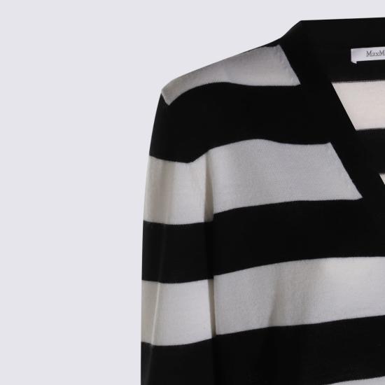  막스마라 가디건 막스 마라 니트웨어 블랙/화이트 - MAX MARA