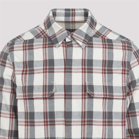  릭 오웬스 자켓 아우터셔츠 셔츠 P 밀크 체크 - RICK OWENS