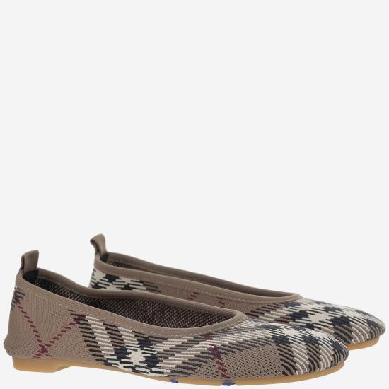  [키즈] 버버리 레이스업 슈즈 베이비 발레 플랫 레드 - BURBERRY