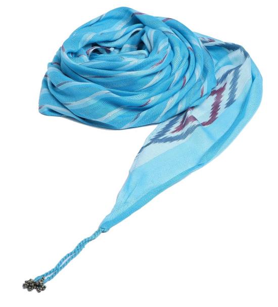  Vismaya 머플러/스카프 비스마야 다이아몬드 스트라이프 태슬 스카프 블루 - OTHER BRANDS