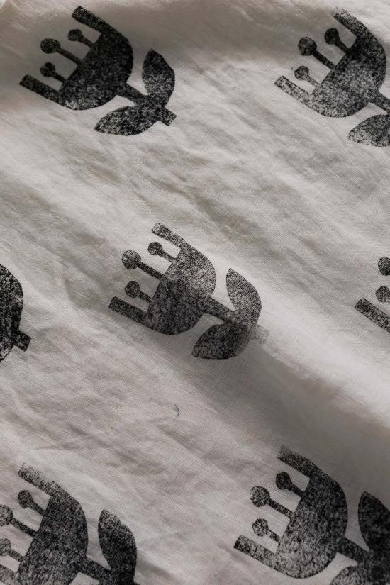  파뮤트 어패럴 민소매 티셔츠 파무트 어패럴 USA 마에바 탑 블록 프린트 린넨 - PAMUT APPAREL