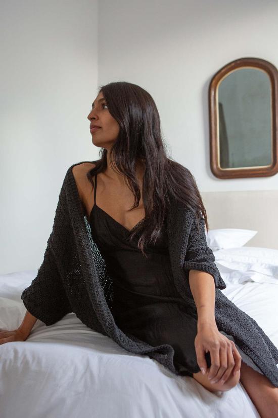  에리카 타노브 가디건 에리카 타노프 코튼 키모노  잉크 - ERICA TANOV