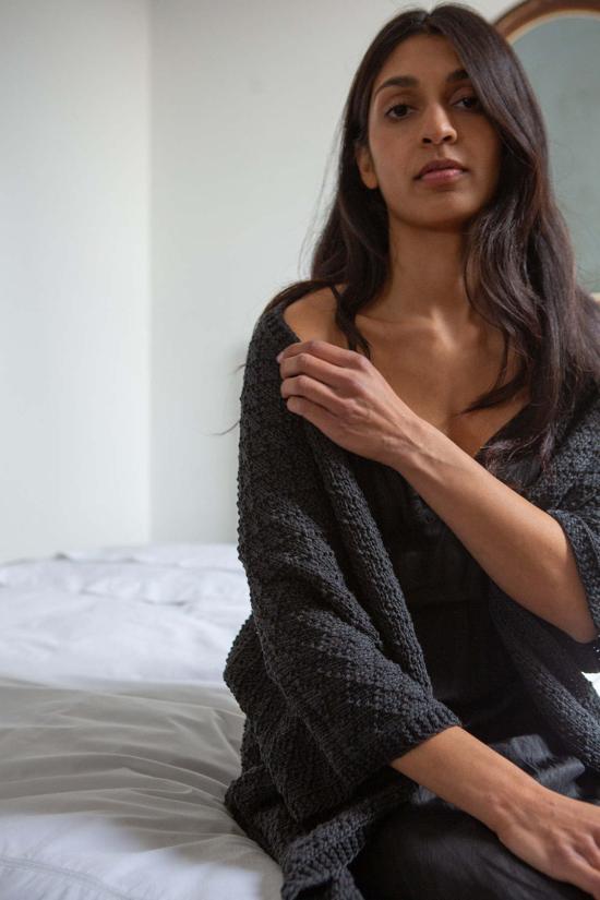  에리카 타노브 가디건 에리카 타노프 코튼 키모노  잉크