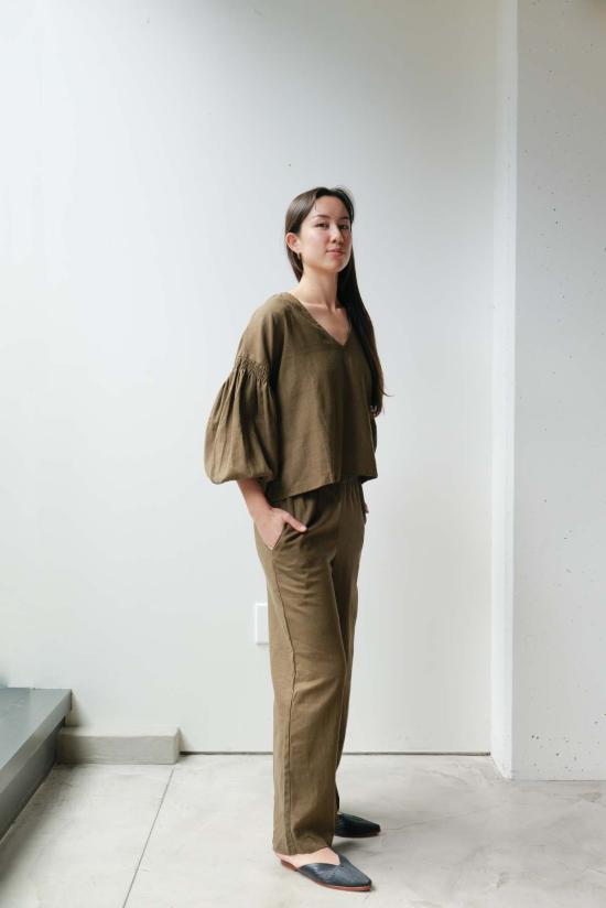  at Dawn. 스트레이트 팬츠 새벽에. 허리끈 조절 바지 - OTHER BRANDS