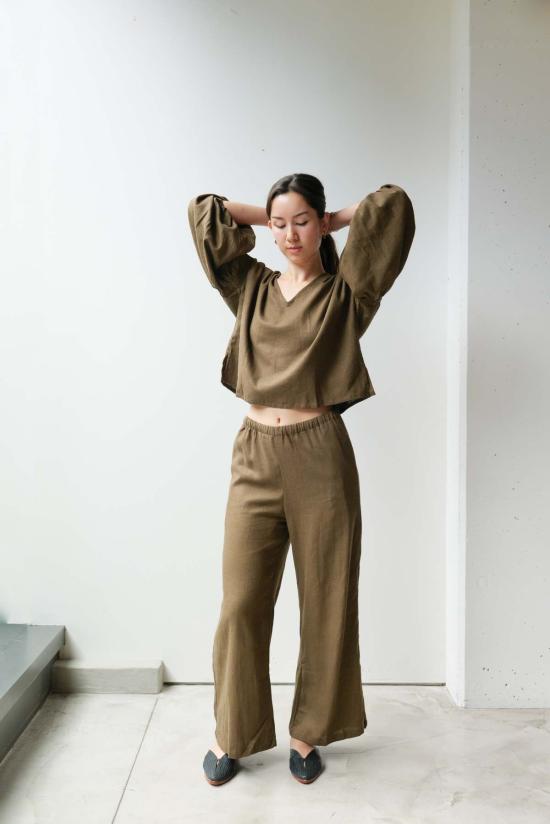  at Dawn. 스트레이트 팬츠 새벽에. 허리끈 조절 바지 - OTHER BRANDS