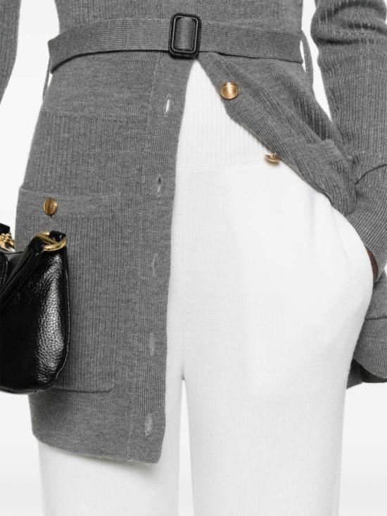  끌로에 스트레이트 팬츠 울 니트 팬츠 화이트 - CHLOE