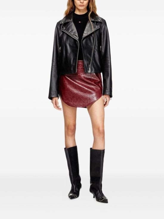  디젤 가죽 자켓 크롭 바이커 재킷 블랙 - DIESEL