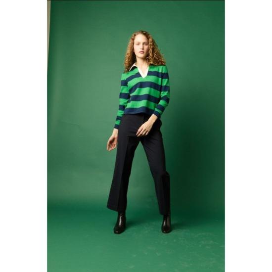  매쉬번 크롭 팬츠 프랭키  블랙 바이 스트레치 트로피컬 울 - MASHBURN