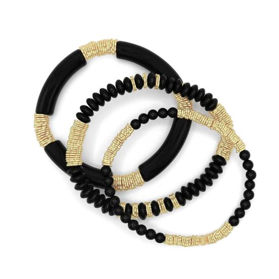  보우드 레인 팔찌 미드나잇 비치 스택 브레이슬릿 스택 블랙 - BOWOOD LANE