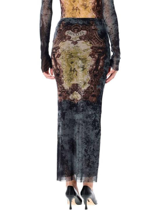  장 폴 고티에 롱 스커트 롱 메달리옹 스커트 블랙 블루 그린 - JEAN PAUL GAULTIER
