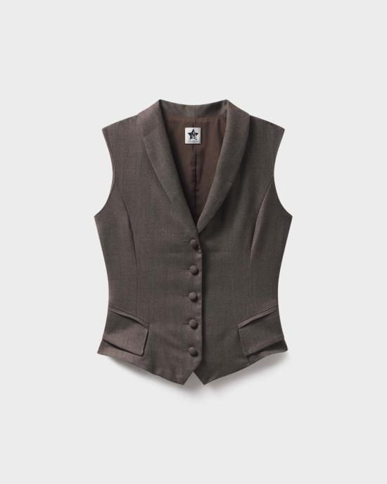  설리번 베스트 설리반 달링 밍크 조끼