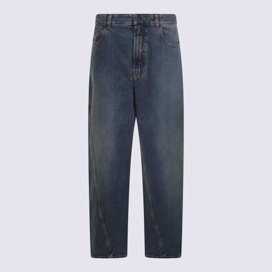  알라이아 데님 팬츠 코튼 진 블루 미네랄