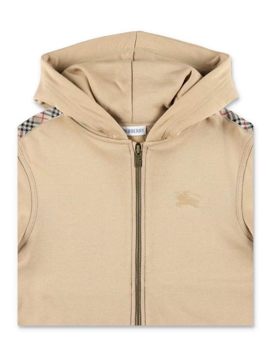  [키즈] 버버리 풀오버 키즈 지퍼 후드티 샌드 색상 - BURBERRY