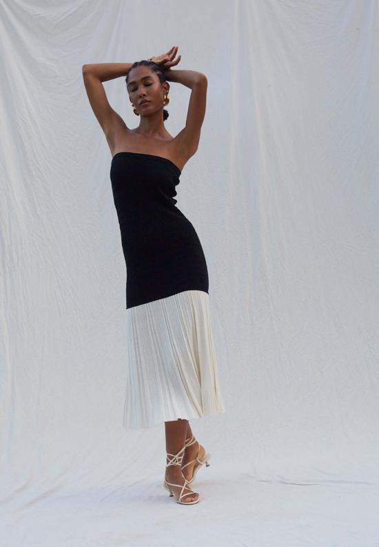  ELEVEN SIX 롱 원피스 일레븐 식스 레일라 드레스 블랙/아이보리 - ELEVEN SIX