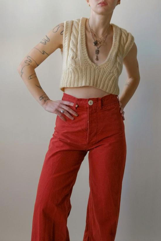  제시 캄 팬츠 페이디드 레드 캄 - JESSE KAMM