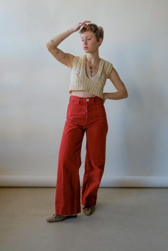  제시 캄 팬츠 페이디드 레드 캄 - JESSE KAMM