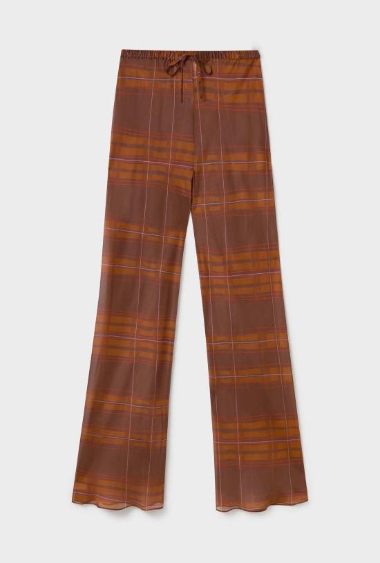  실크 런드리 팔라초 팬츠 실크 세탁 시폰 바이어스컷  루트 플래드