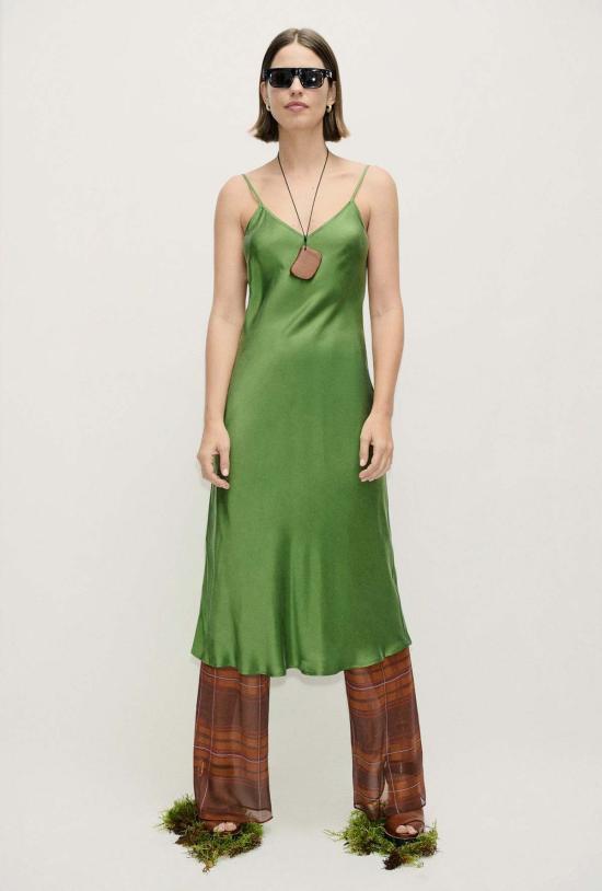  실크 런드리 팔라초 팬츠 실크 세탁 시폰 바이어스컷  루트 플래드 - SILK LAUNDRY