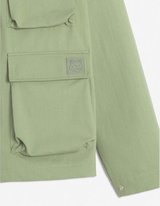  메종키츠네 자켓 메종 키츠네 후드 팝오버 재킷 터프 그린 - MAISON KITSUNE