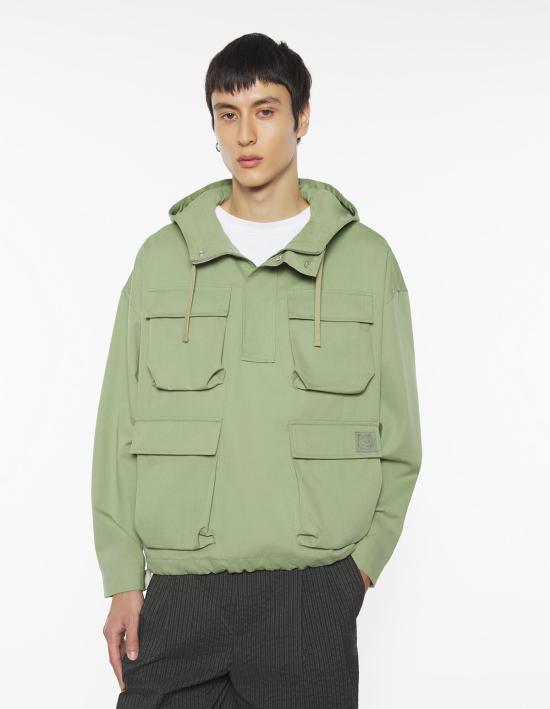  메종키츠네 자켓 메종 키츠네 후드 팝오버 재킷 터프 그린 - MAISON KITSUNE