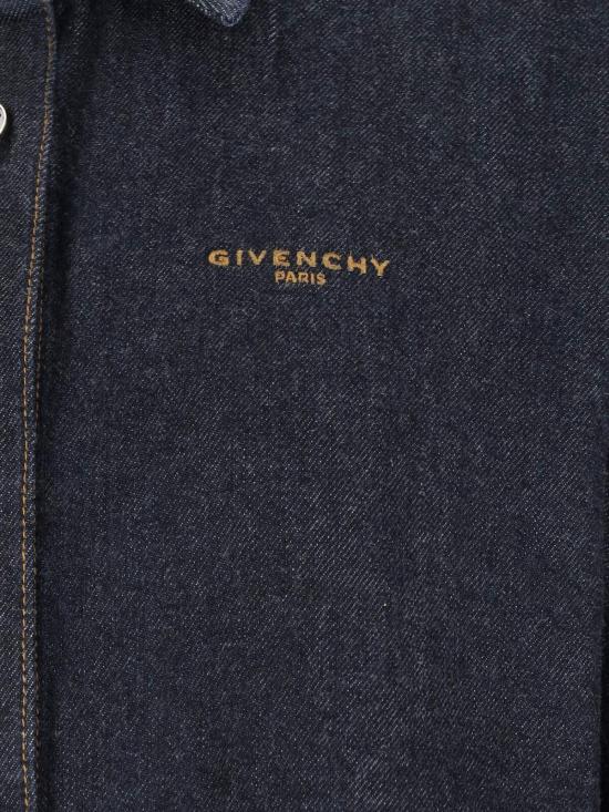  지방시 셔츠 데님 로고 셔츠 블루 - GIVENCHY