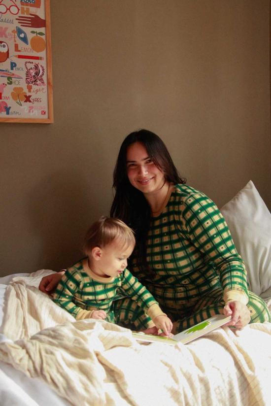  노블 긴팔 티셔츠 와플 탑 체크 - NOBLE