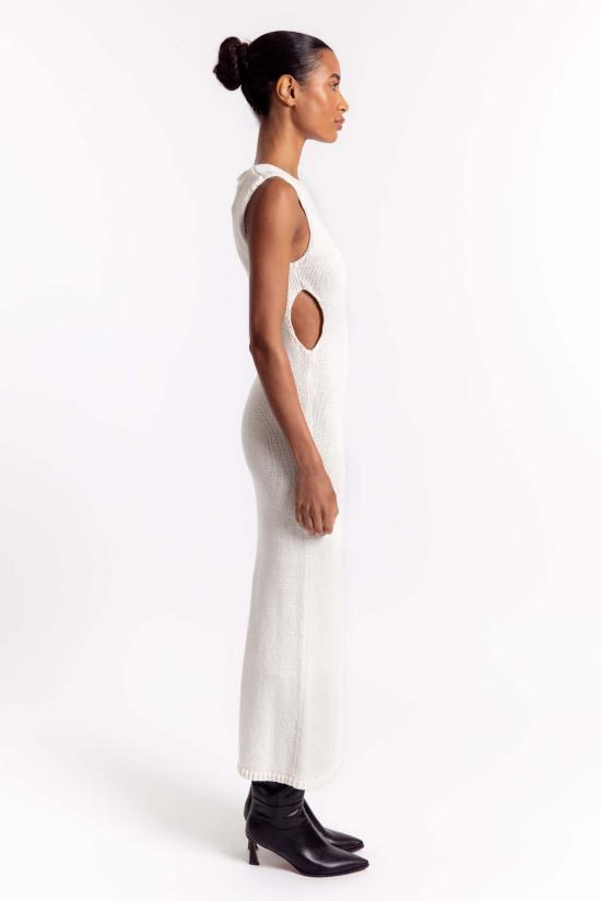  세인트아그니 롱 원피스 세인트 아그니 린넨 실크 블렌드 컷아웃 드레스 솔트 - ST.AGNI
