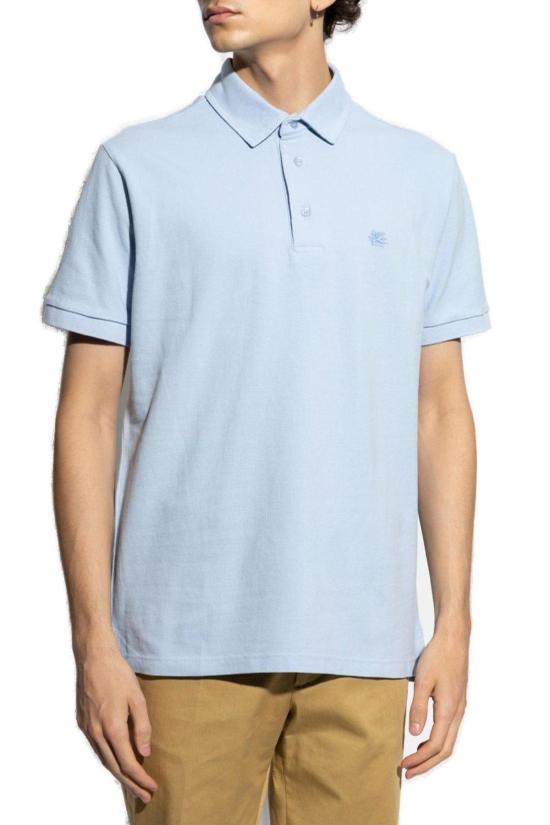  에트로 폴로 티셔츠 라이트 핑크 코튼 폴로 셔츠 (라이트 핑크) - ETRO