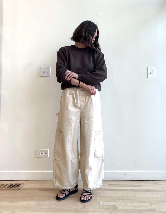  밀스 크롭 팬츠 식사 셰프 판트