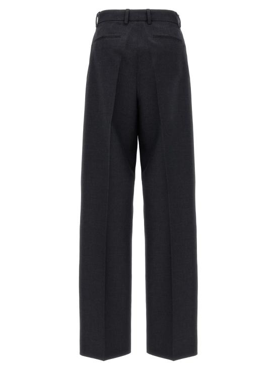  구찌 스트레이트 팬츠 로고 자수 울  다크 그레이 - GUCCI