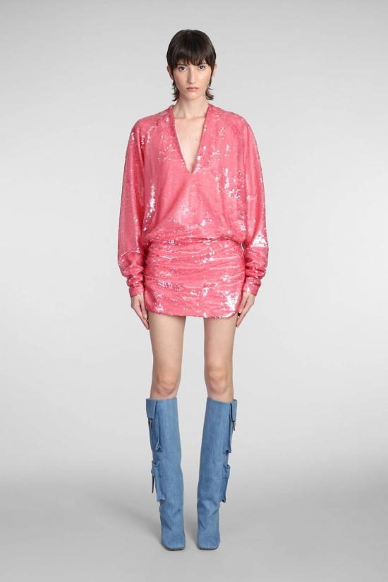  디 아티코 숏 원피스 아티코 가엘 민비 드레스 핑크