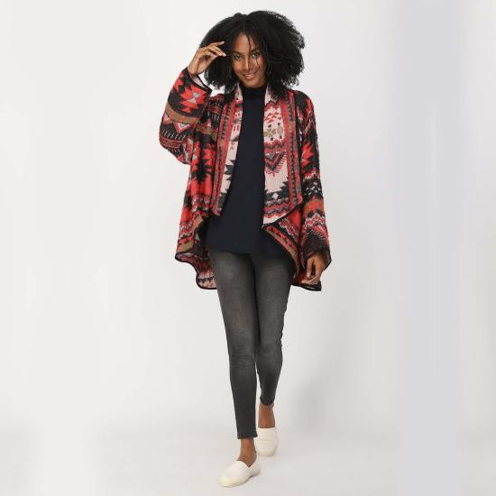  비스마야 가디건 산토 기모노 블랙 체리 - VISMAYA