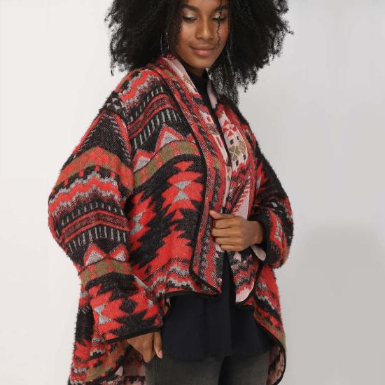  비스마야 가디건 산토 기모노 블랙 체리 - VISMAYA