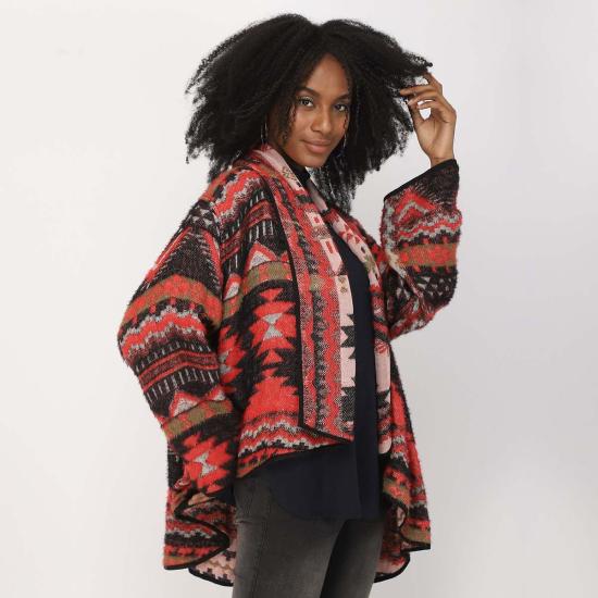  비스마야 가디건 산토 기모노 블랙 체리 - VISMAYA