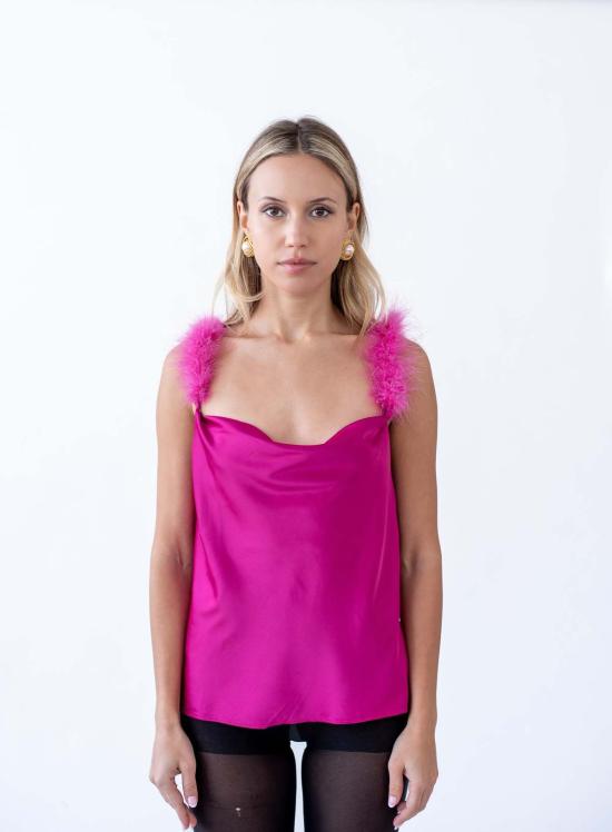  베버리힐즈 란제리 캐미솔 베벌리 힐스 란제리 아이리스 탑 푸시아