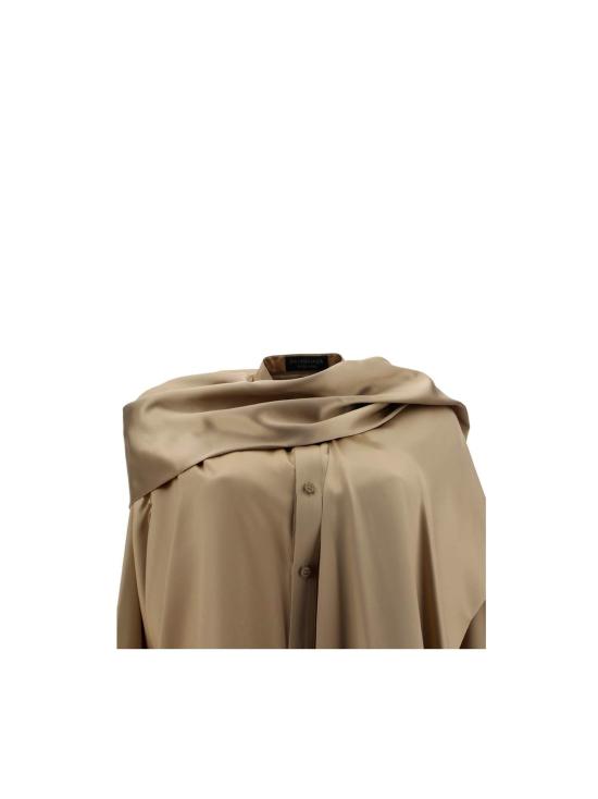  발렌시아가 블라우스 새틴 오버사이즈 셔츠 베이지 - BALENCIAGA