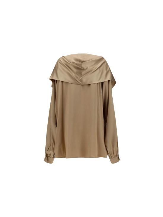  발렌시아가 블라우스 새틴 오버사이즈 셔츠 베이지 - BALENCIAGA