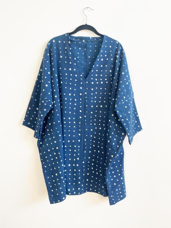  해피 프렌치 갱 숏 원피스 인디고 & 도트 드레스 인디고/도트 - HAPPY FRENCH GANG