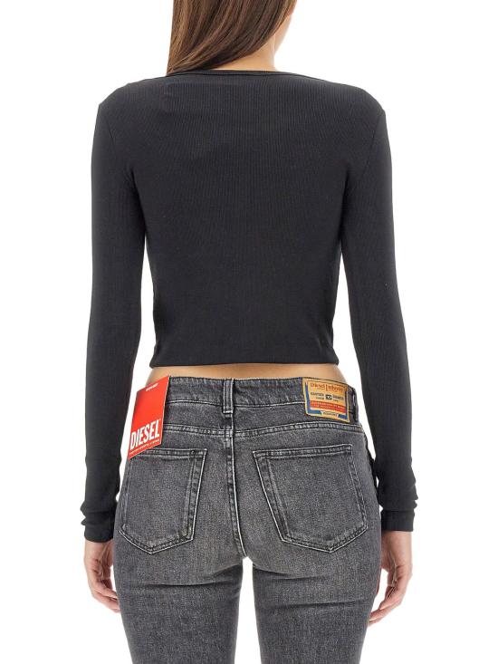  디젤 반팔 티셔츠 T 발레 D 티셔츠 블랙 - DIESEL