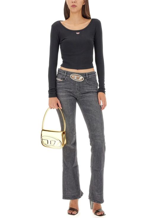  디젤 반팔 티셔츠 T 발레 D 티셔츠 블랙 - DIESEL