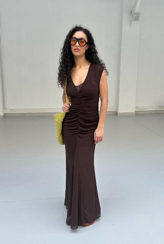  SAEMDI 롱 원피스 사엠디 브이넥 머메이드 드레스 - SAEMDI