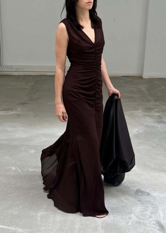  SAEMDI 롱 원피스 사엠디 브이넥 머메이드 드레스 - SAEMDI