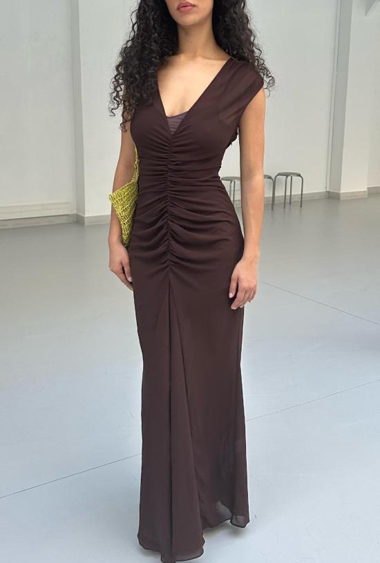  SAEMDI 롱 원피스 사엠디 브이넥 머메이드 드레스 - SAEMDI