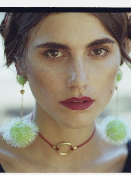  Dady Bones 이어링 다디 본즈 퍼프볼 귀걸이 (노란색)